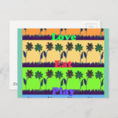 Schöne bunt Eat Liebe Spieltext Blumenstrauß Pop Postkarte (Vorne/Hinten)