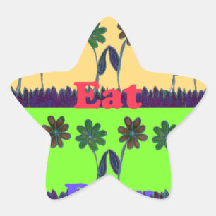 Schöne bunt Eat Liebe Spieltext Blumenstrauß Pop Stern-Aufkleber