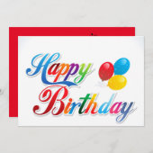 schöne bunt fröhliche Geburtstagskarte Einladung (Vorne/Hinten)