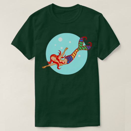 Schöne bunt schwimmimg MERMAID T-Shirt (Design vorne)