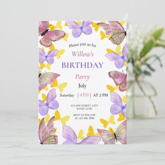 Schöne Buntbarsch Geburtstagsparty Einladung (Stehend Vorderseite)