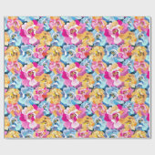 Schöne bunte Blumen Geschenkpapier (Flach)
