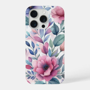 Schöne bunte Blumen nahtloses Muster iPhone 15 Pro Hülle