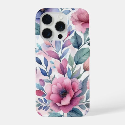 Schöne bunte Blumen nahtloses Muster iPhone Hülle (Rückseite)