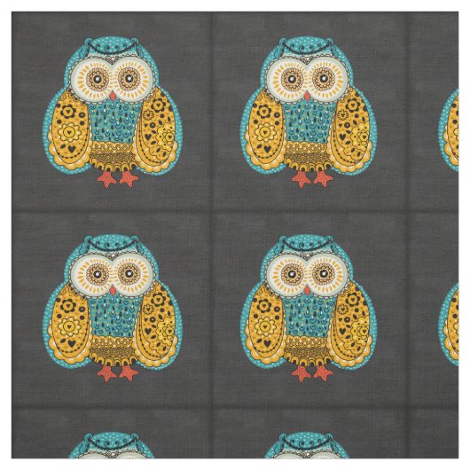 Schöne bunte Boho Retro Eule Stoff (Muster)