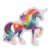 Schöne Bunte Einhorn Aufkleber (Vorderseite)