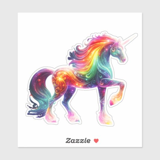 Schöne Bunte Einhorn Aufkleber (Blatt)