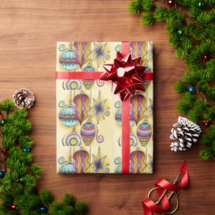 Schöne bunte Glas-Weihnachtsdekorationen Geschenkpapier