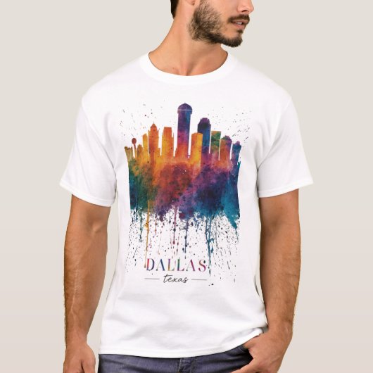 Schöne bunte Hommage an Dallas Texas T-Shirt (Vorderseite)
