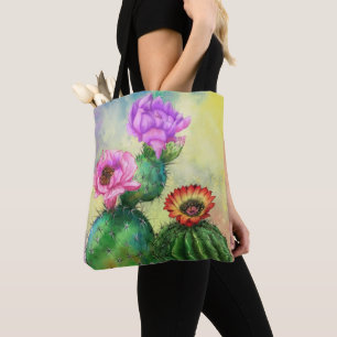 Schöne bunte Kaktusblüten-Tragetasche Tasche