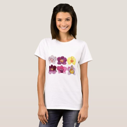 schöne bunte Orchideen T-Shirt (Vorne ganz)