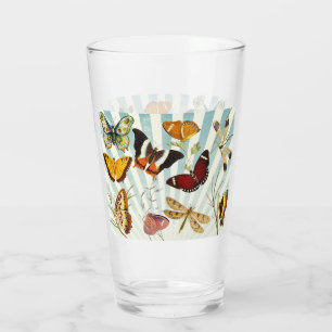 Schöne, bunte Schmetterlinge Glas