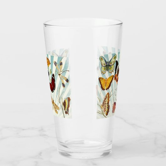 Schöne, bunte Schmetterlinge Glas (Links)