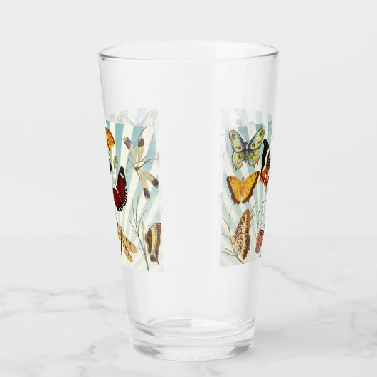 Schöne, bunte Schmetterlinge Glas (Rechts)