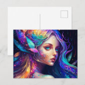 Schöne Bunte Schöne Fee Postkarte (Vorne/Hinten)