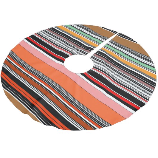 Schöne, bunte Streifen Polyester Weihnachtsbaumdecke (Schrägansicht)