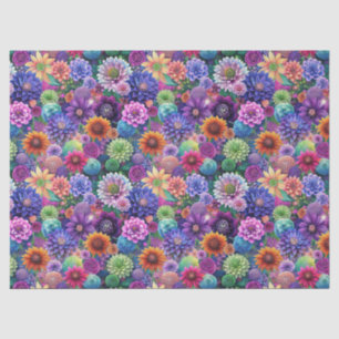 Schöne Bunte Wildblumen Muster Decoupage Seidenpapier