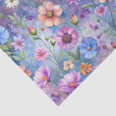 Schöne Bunte Wildblumen Muster Decoupage Seidenpapier (Detail)