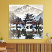 Schöne Burg am See Leinwanddruck (Insitu (Wohnzimmer))