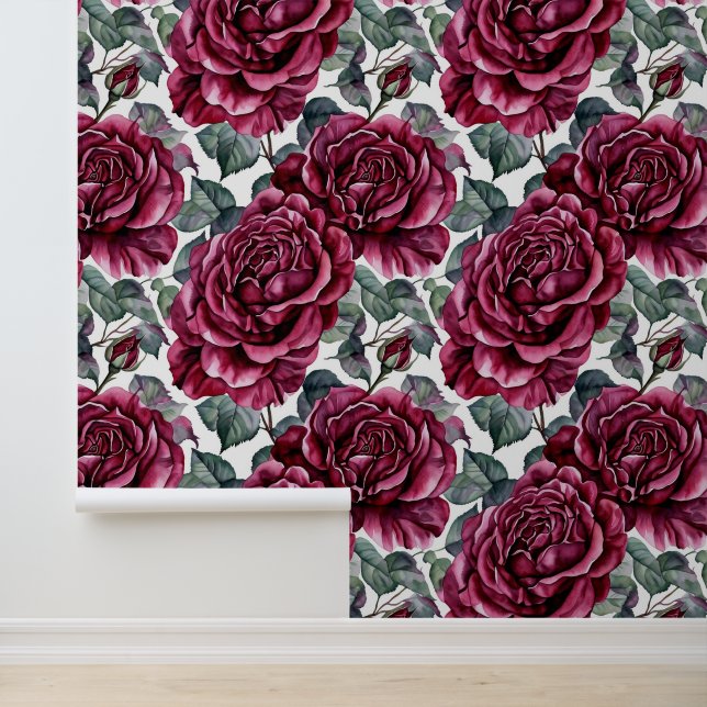 Schöne Burgund-Rose Tapete (Anwendung)