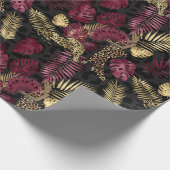 Schöne Burgund und Gold Safari Geschenkpapier (Ecke)