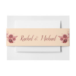 Schöne Burgund und pfirsichfarbene Blume Einladungsbanderole