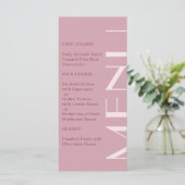 Schöne Burgundy Big Type Wedding Menükarte (Stehend Vorderseite)