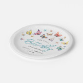 Schöne Butterflies Girls Geburtstagsparty Pappteller (Schrägansicht)