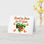 SCHÖNE BUTTERFLY 50. GEBURTSTAG-DESIGN KARTE (Gelbe Blume)