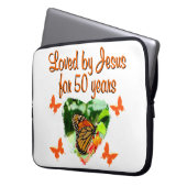SCHÖNE BUTTERFLY 50. GEBURTSTAG-DESIGN LAPTOPSCHUTZHÜLLE (Vorderseite Links)