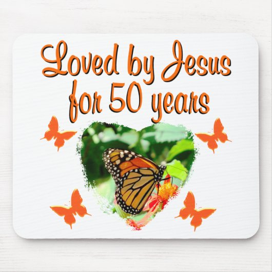 SCHÖNE BUTTERFLY 50. GEBURTSTAG-DESIGN MOUSEPAD (Vorne)