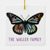 Schöne Butterfly-Aquarellfarben machen IT-Familie  Keramikornament (Rückseite)