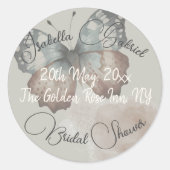 Schöne Butterfly-Brautparty Runder Aufkleber (Vorderseite)