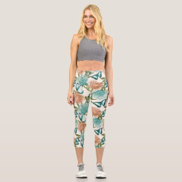 Schöne Butterfly-Druckbrennerei Capri Leggings