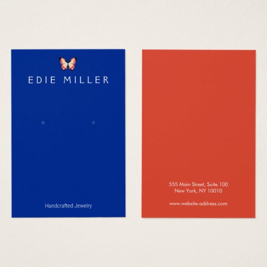 Schöne Butterfly-Earring-Display-Karte (Vorne & Hinten)