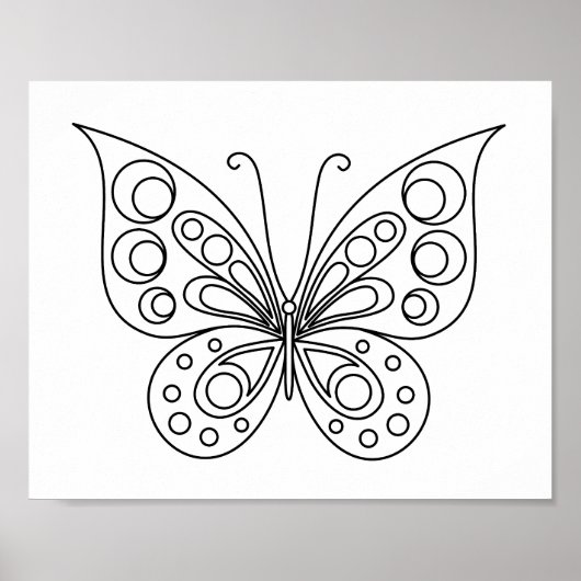 Schöne Butterfly-Farbseite Poster (Vorne)