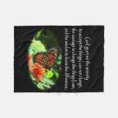 SCHÖNE BUTTERFLY FOTO SERENITY PRAYER DESIGN FLEECEDECKE (Vorderseite (Horizontal))