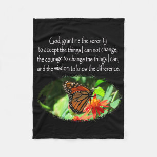 SCHÖNE BUTTERFLY FOTO SERENITY PRAYER DESIGN FLEECEDECKE