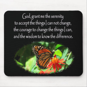 SCHÖNE BUTTERFLY FOTO SERENITY PRAYER DESIGN MOUSEPAD