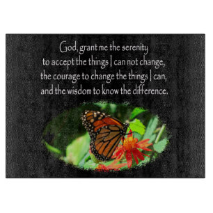 SCHÖNE BUTTERFLY FOTO SERENITY PRAYER DESIGN SCHNEIDEBRETT