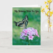 Schöne Butterfly Geburtstagskarte Karte (Gelbe Blume)