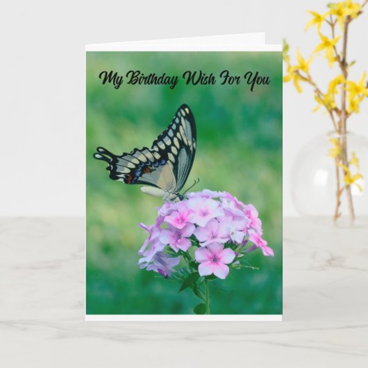 Schöne Butterfly Geburtstagskarte Karte (Gelbe Blume)