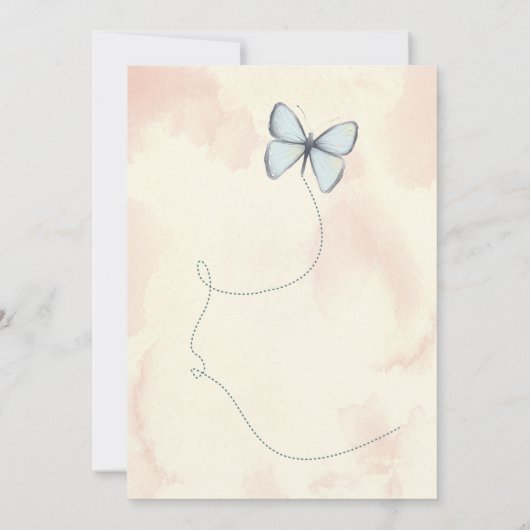 Schöne, Butterfly Geburtstagsparty Einladungen (Rückseite)