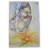 Schöne Butterfly-Gelbe Blume Mittlere Geschenktüte (Vorderseite)