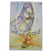 Schöne Butterfly-Gelbe Blume Mittlere Geschenktüte (Rückseite)