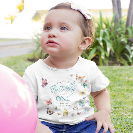 Schöne Butterfly Girl's 1. Geburtstag Baby T-shirt