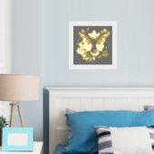 Schöne Butterfly-Goldfolie Foliendrucke (In Situ (Schlafzimmer))