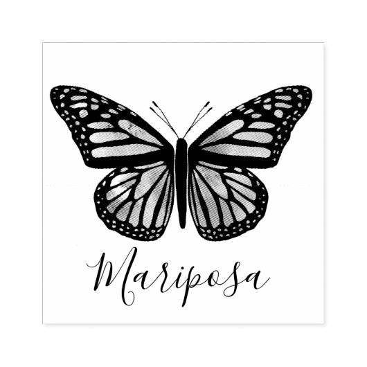 Schöne Butterfly Hand gezogen ZOLLEN SIE. Gummistempel (Prägung)