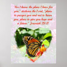 SCHÖNE BUTTERFLY JEREMIAH 29:11 PLÄNE FÜR HOFFNUNG