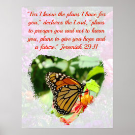 SCHÖNE BUTTERFLY JEREMIAH 29:11 PLÄNE FÜR HOFFNUNG POSTER